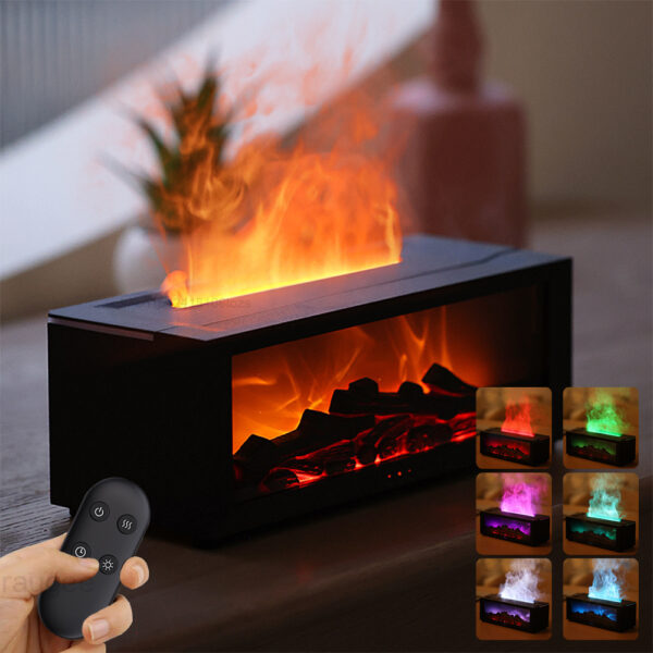 Humidifier and Diffuser with Fireplace Effect